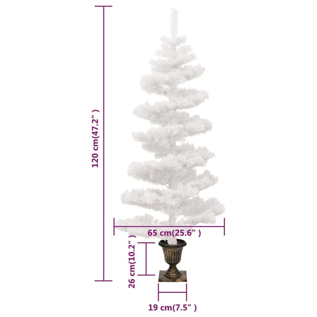 Swirl Christmas Tree with Pot and LEDs White 4 ft PVC at Set Shop and Smile