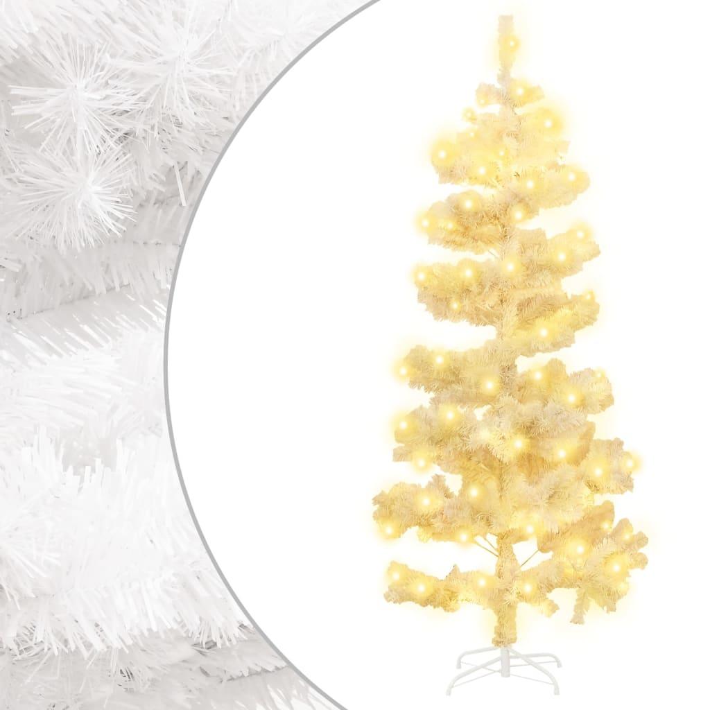 Swirl Christmas Tree with Stand and LEDs White 5 ft PVC at Set Shop and Smile