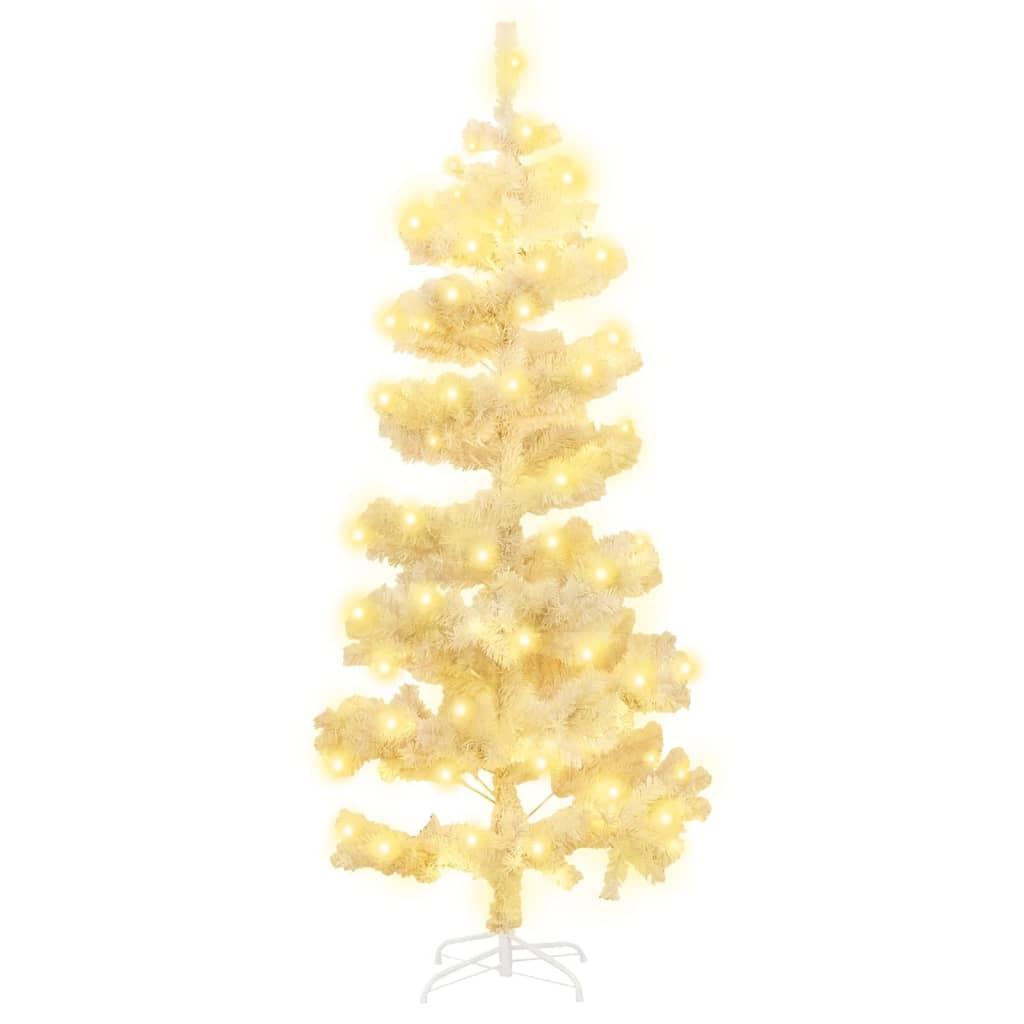 Swirl Christmas Tree with Stand and LEDs White 5 ft PVC at Set Shop and Smile