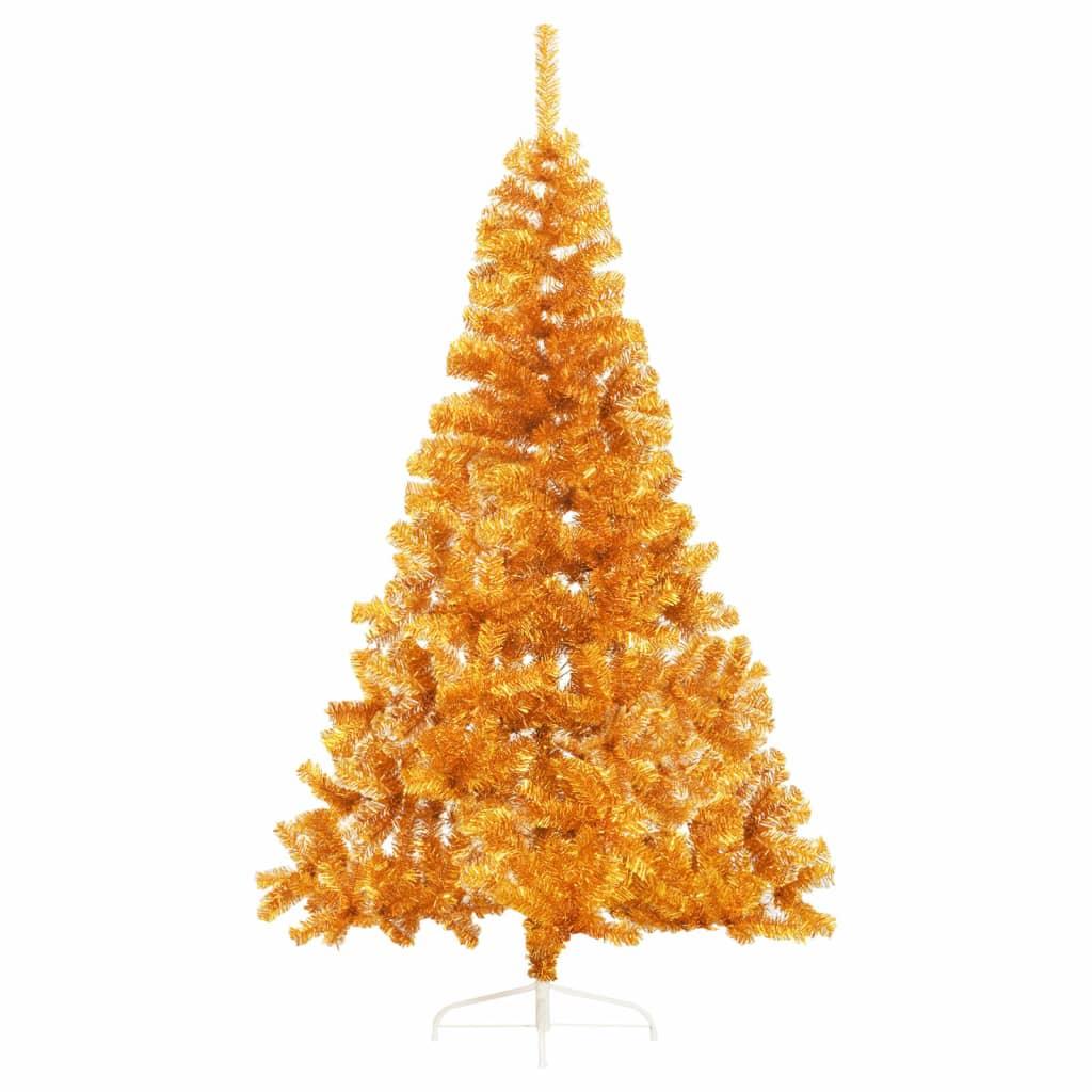 Artificial Half Christmas Tree with Stand Gold 8 ft PVC at Set Shop and Smile