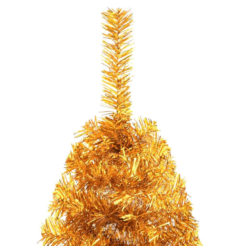Artificial Half Christmas Tree with Stand Gold 8 ft PVC at Set Shop and Smile