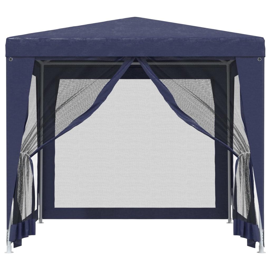 Party Tent with 4 Mesh Sidewalls Blue 8.2'x8.2' HDPE at Set Shop and Smile