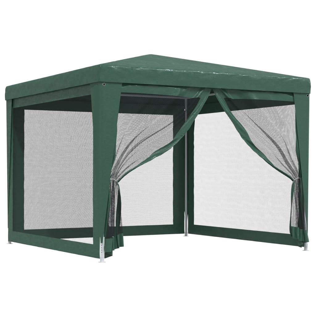 Party Tent with 4 Mesh Sidewalls Green 9.8'x9.8' HDPE at Set Shop and Smile