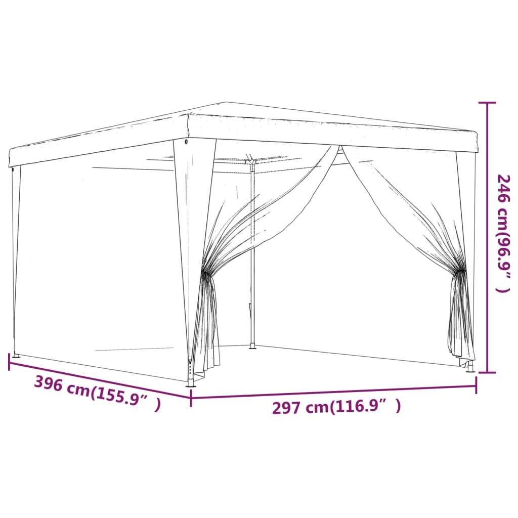 Party Tent with 4 Mesh Sidewalls Green 9.8'x13.1' HDPE at Set Shop and Smile