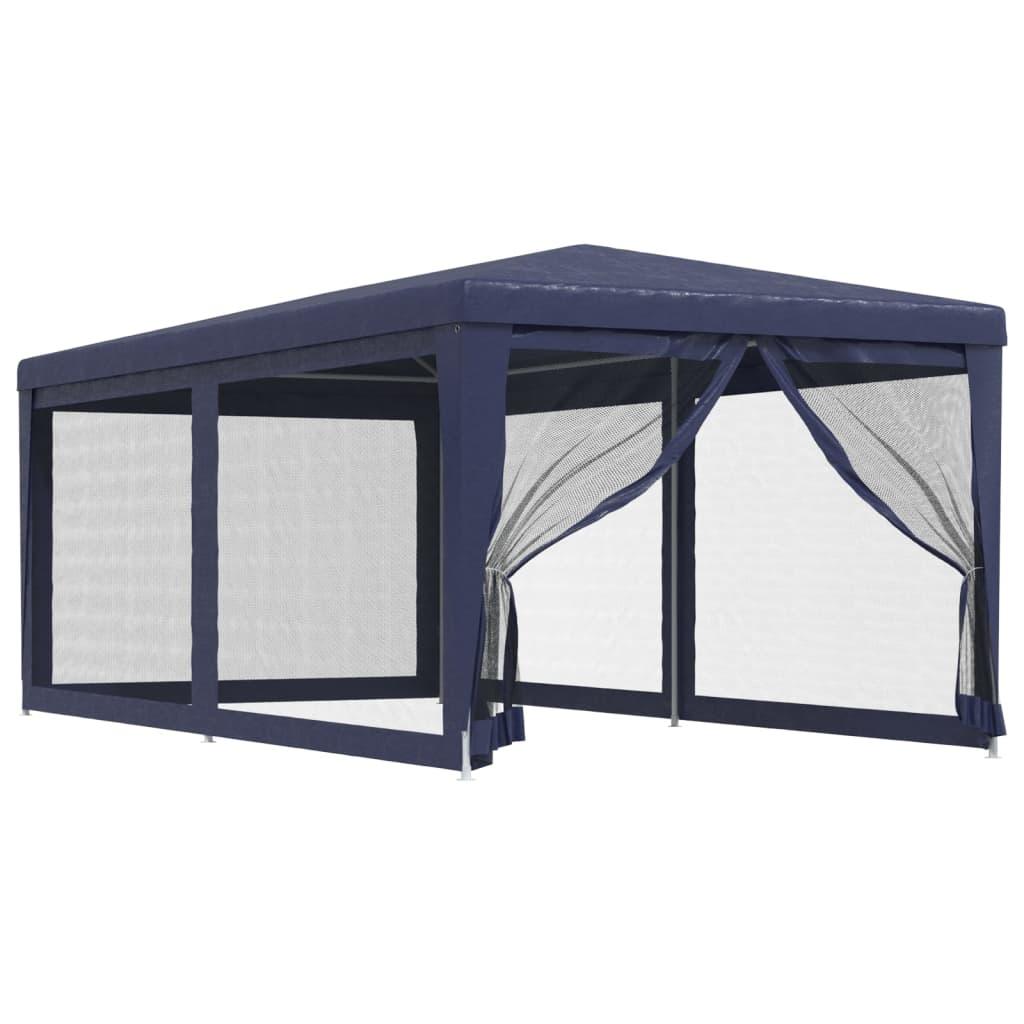 Party Tent with 6 Mesh Sidewalls Blue 9.8'x19.7' HDPE at Set Shop and Smile