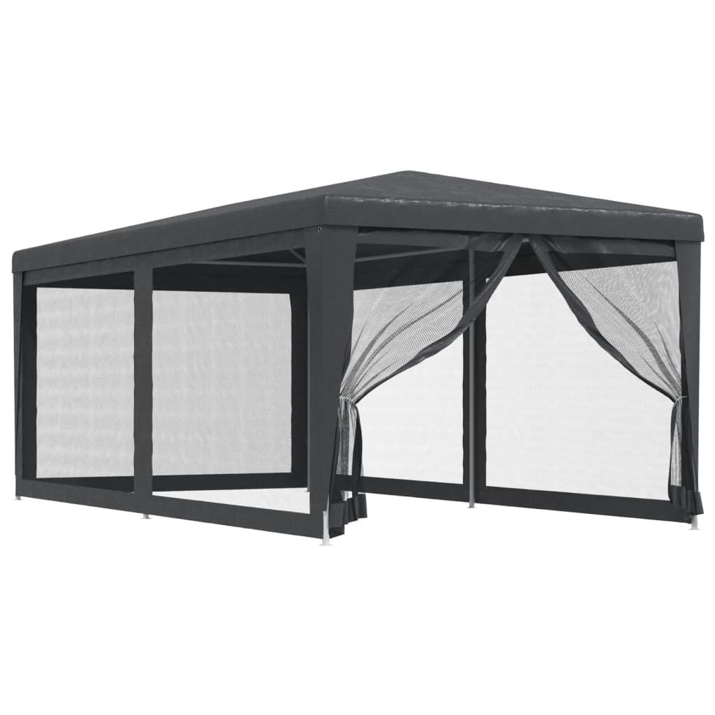 Party Tent with 6 Mesh Sidewalls Anthracite 9.8'x19.7' HDPE at Set Shop and Smile