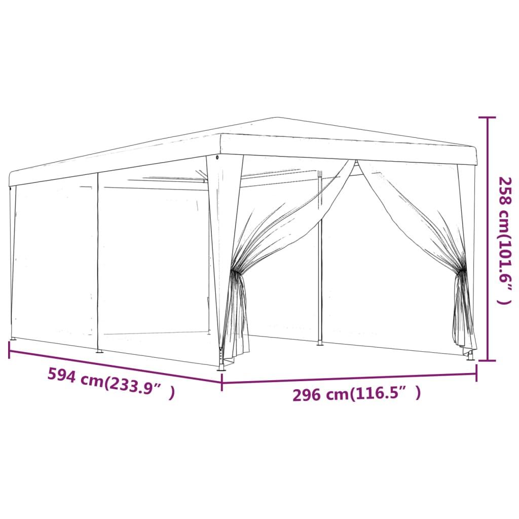 Party Tent with 6 Mesh Sidewalls Anthracite 9.8'x19.7' HDPE at Set Shop and Smile