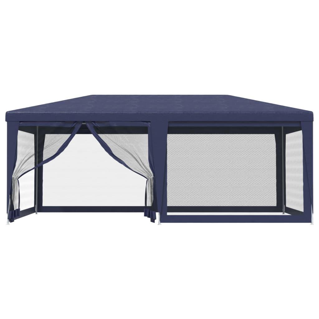 Party Tent with 6 Mesh Sidewalls Blue 19.7'x13.1' HDPE at Set Shop and Smile