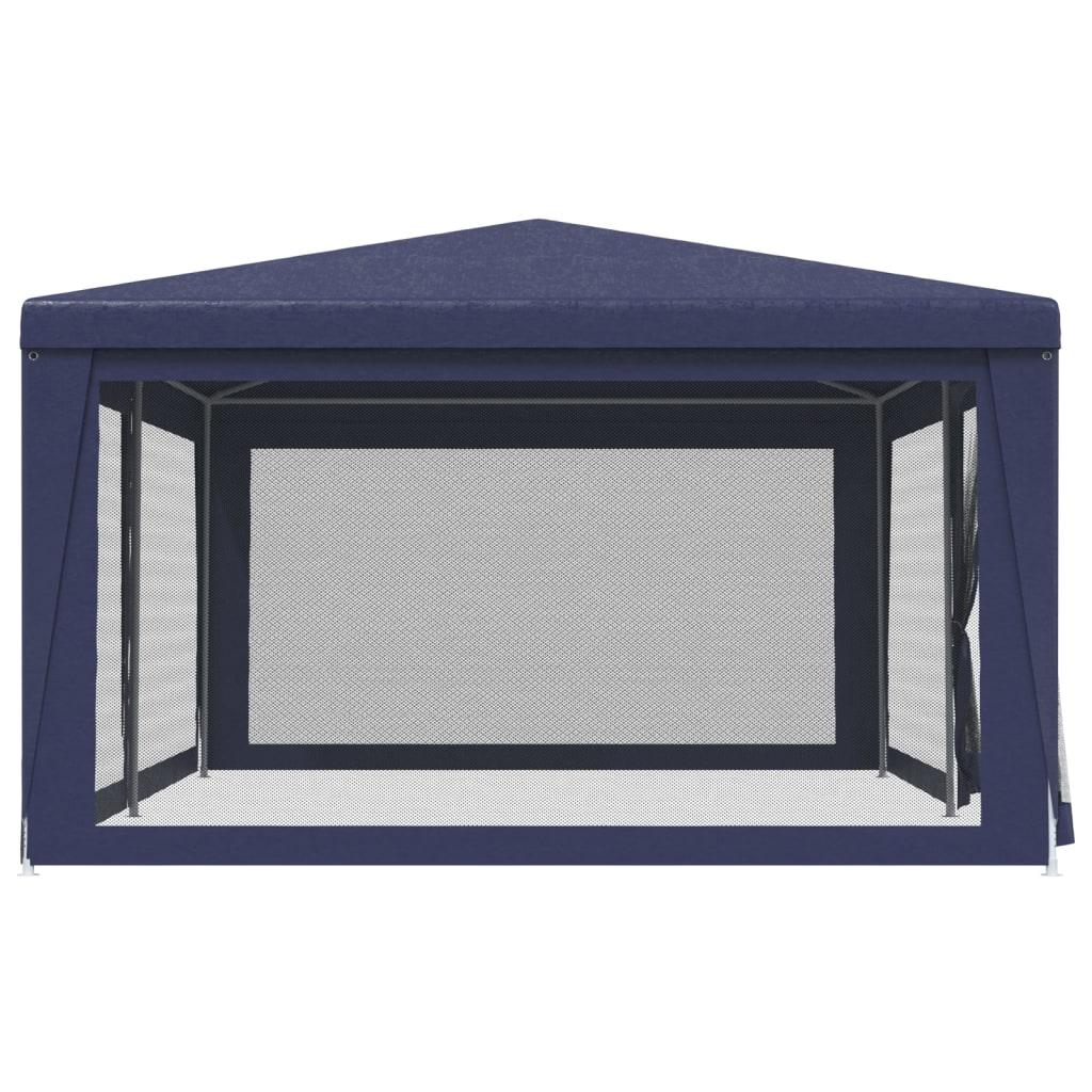 Party Tent with 6 Mesh Sidewalls Blue 19.7'x13.1' HDPE at Set Shop and Smile