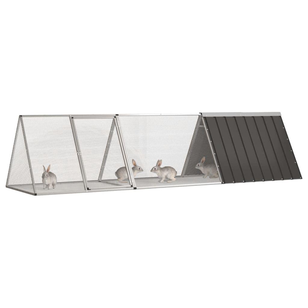Rabbit Cage Anthracite 119.1"x31.7"x28" Galvanized Steel at Set Shop and Smile