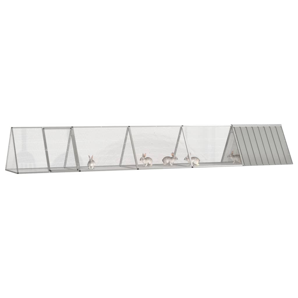 Rabbit Cage Gray 198.6"x31.7"x28" Galvanized Steel at Set Shop and Smile