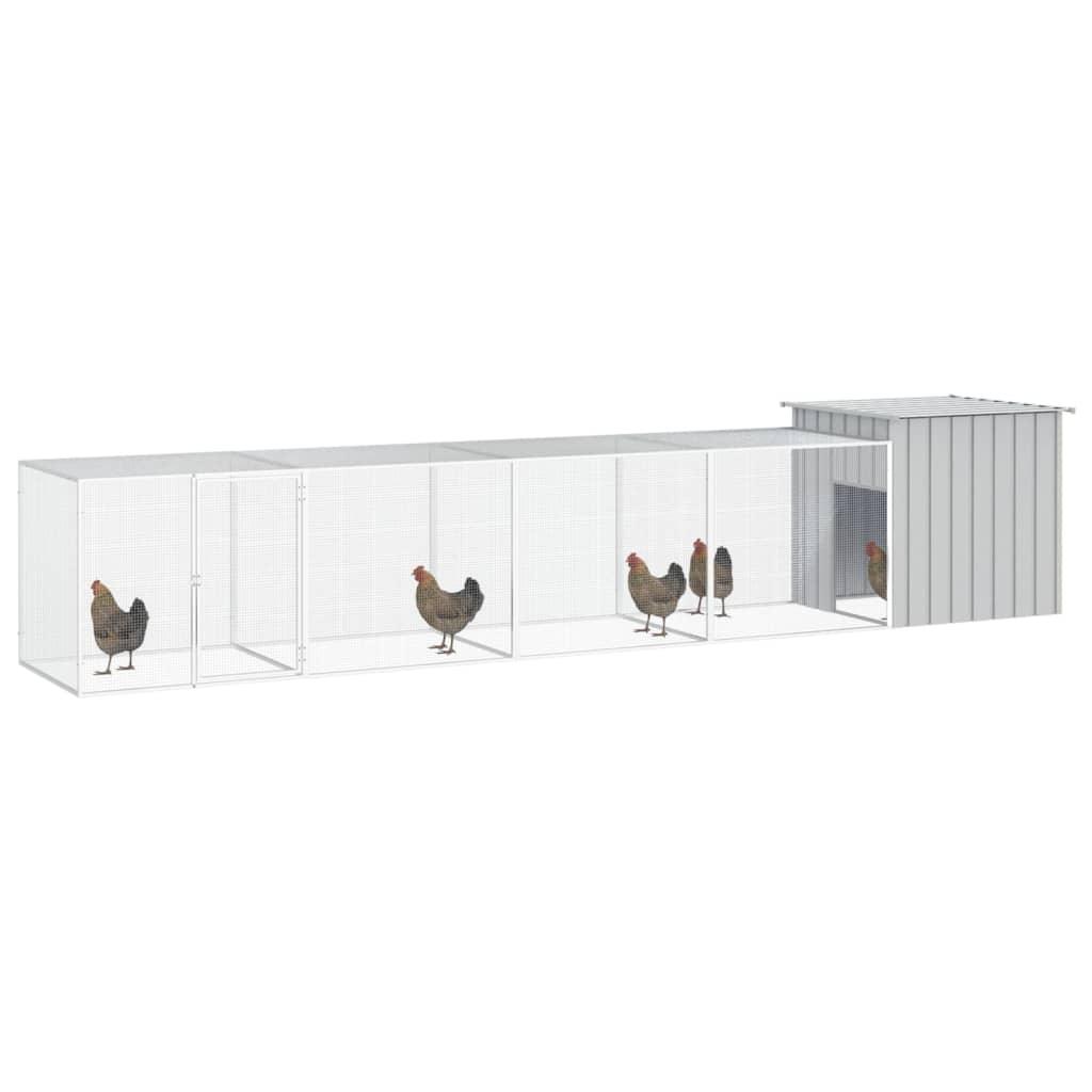 Chicken Cage Gray 196.9"x35.8"x39.4" Galvanized Steel at Set Shop and Smile