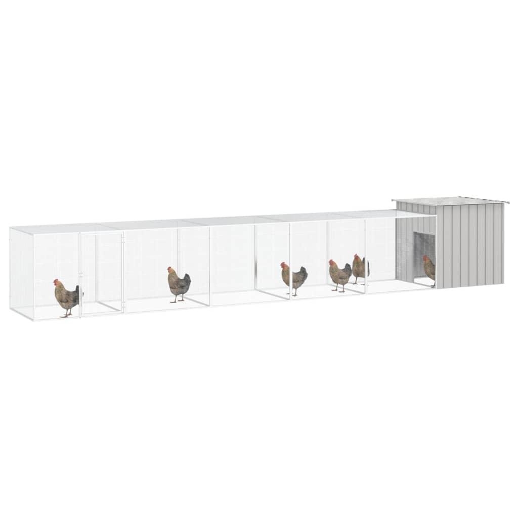 Chicken Cage Gray 236.2"x35.8"x39.4" Galvanized Steel at Set Shop and Smile