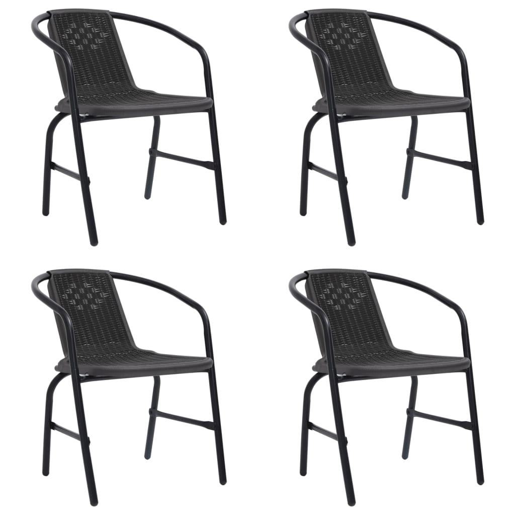 Garden Chairs 4 pcs Plastic Rattan and Steel 242.5 lb at Set Shop and Smile