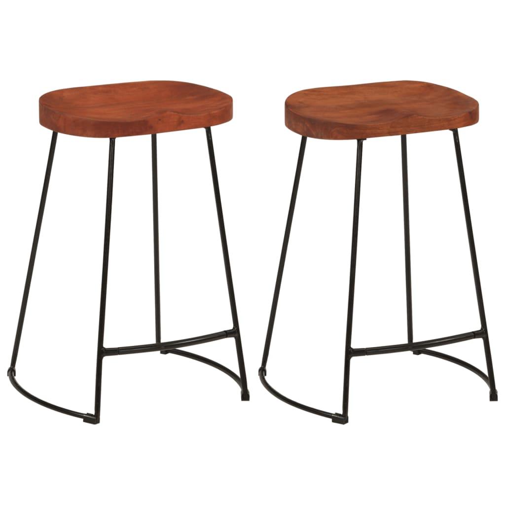Gavin Bar Stools 2 pcs 17.7"x15.7"x24.8" Solid Wood Mango at Set Shop and Smile