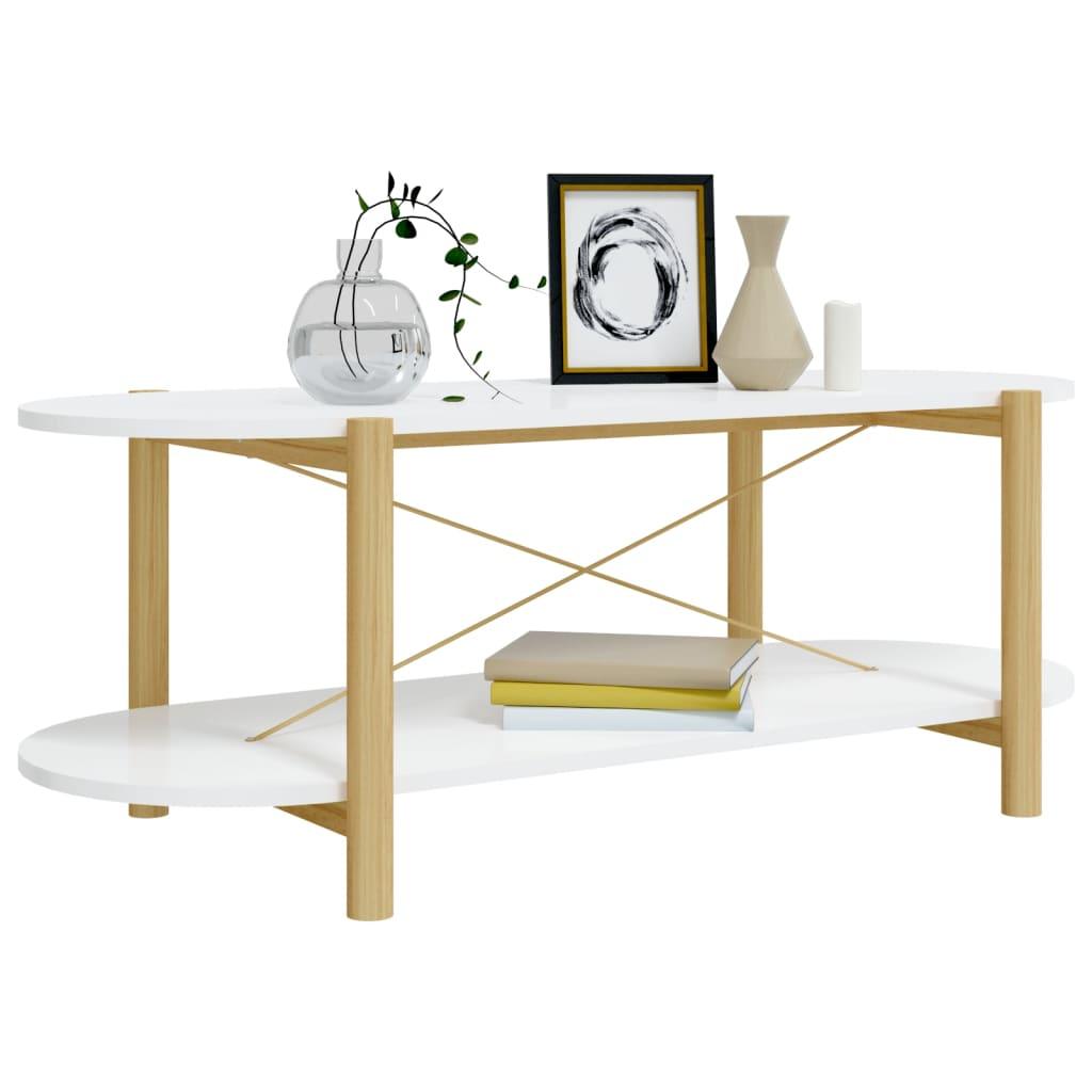 Coffee Table White 43.3"x18.9"x15.7" Engineered Wood at Set Shop and Smile
