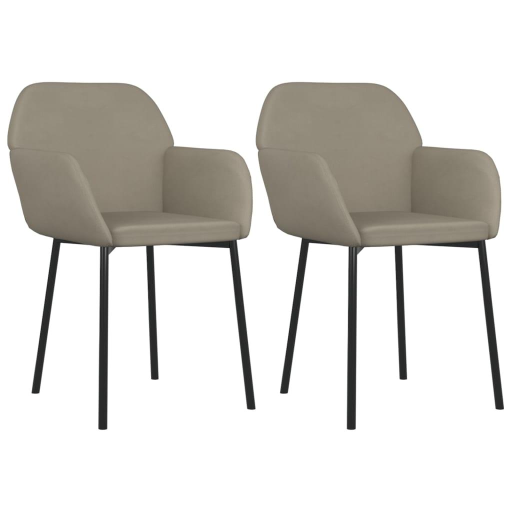 Dining Chairs 2 pcs Light Gray Velvet at Set Shop and Smile