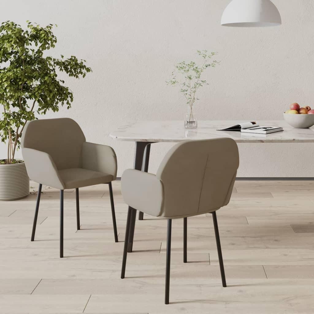 Dining Chairs 2 pcs Light Gray Velvet at Set Shop and Smile