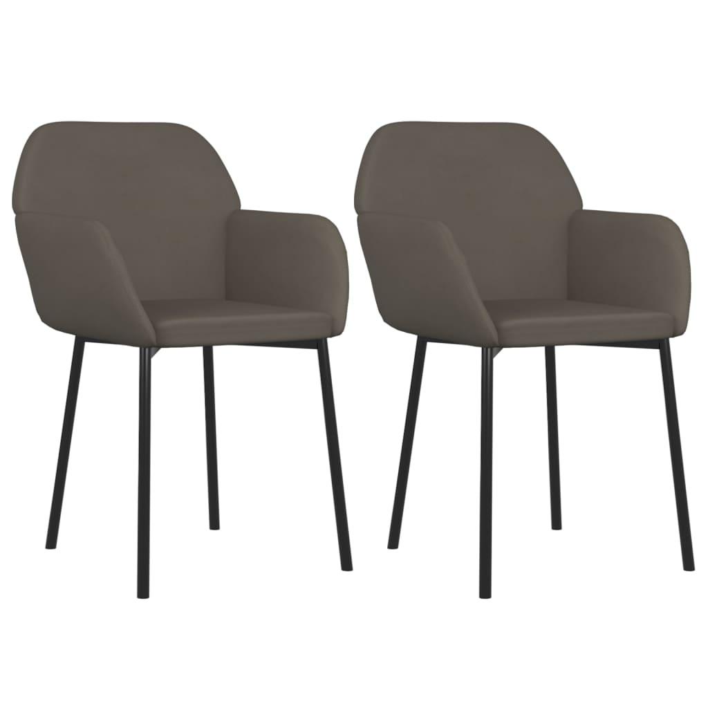 Dining Chairs 2 pcs Dark Gray Velvet at Set Shop and Smile
