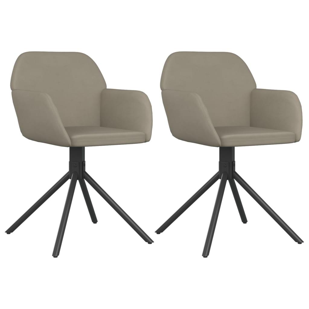 Swivel Dining Chairs 2 pcs Light Gray Velvet at Set Shop and Smile