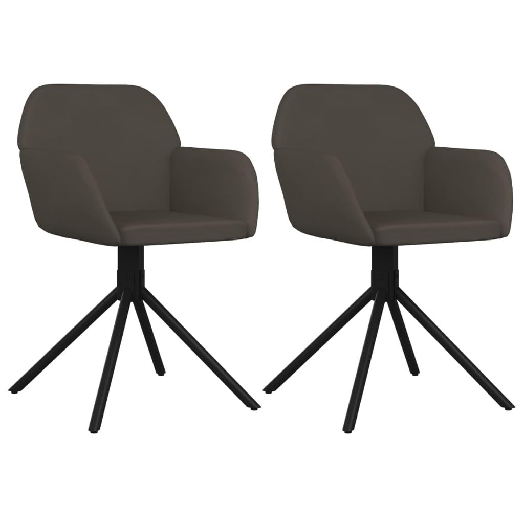 Swivel Dining Chairs 2 pcs Dark Gray Velvet at Set Shop and Smile