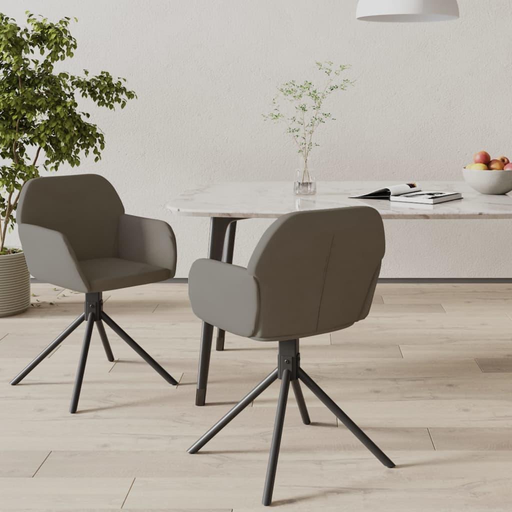 Swivel Dining Chairs 2 pcs Dark Gray Velvet at Set Shop and Smile