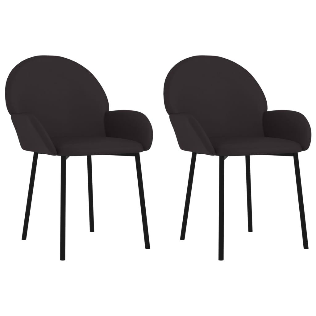 Dining Chairs 2 pcs Black Faux Leather at Set Shop and Smile