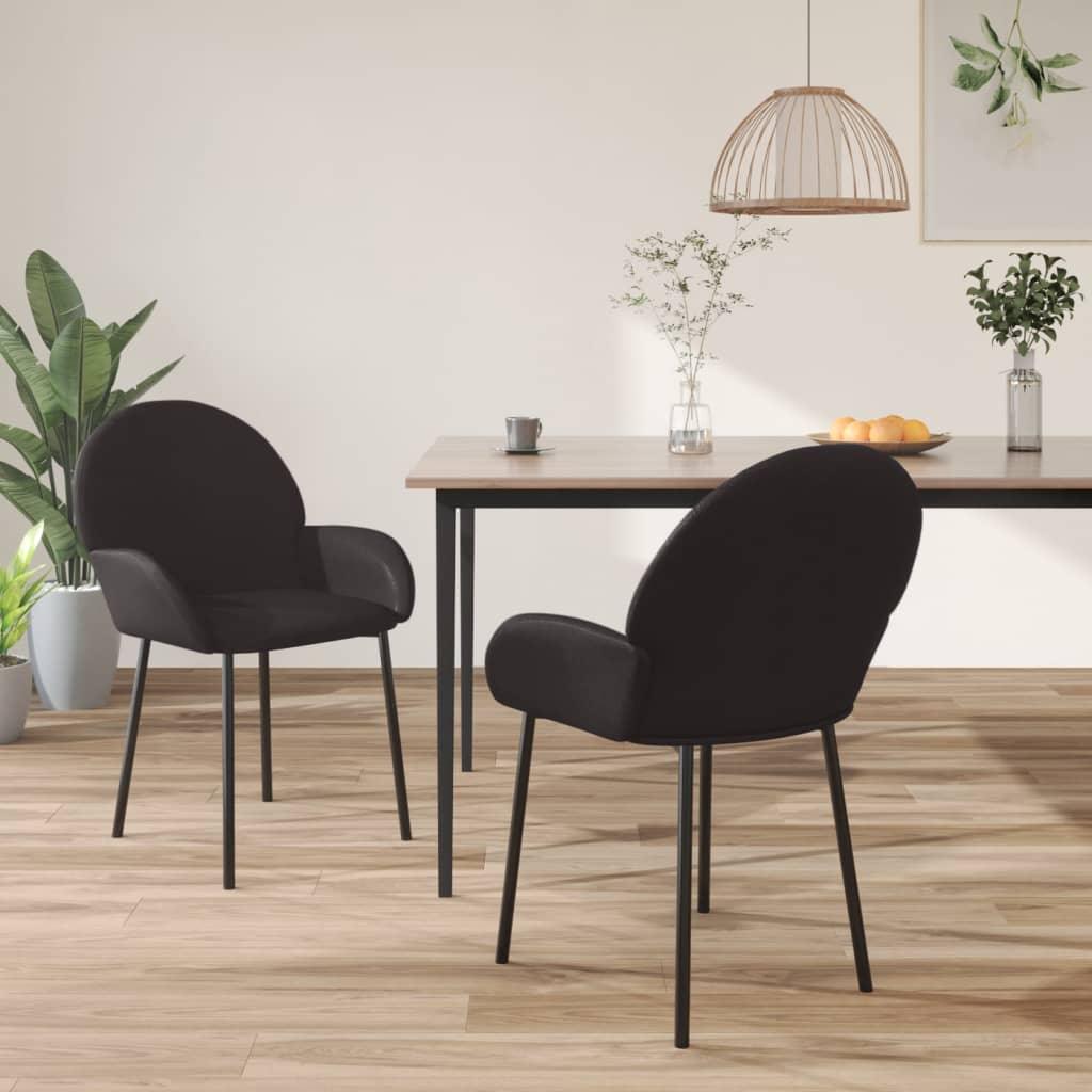 Dining Chairs 2 pcs Black Faux Leather at Set Shop and Smile