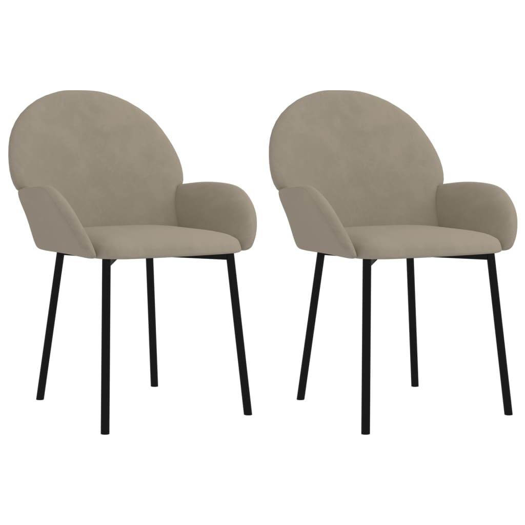 Dining Chairs 2 pcs Light Gray Velvet at Set Shop and Smile
