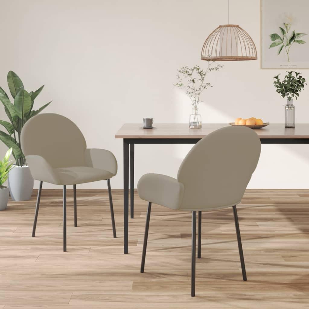 Dining Chairs 2 pcs Light Gray Velvet at Set Shop and Smile