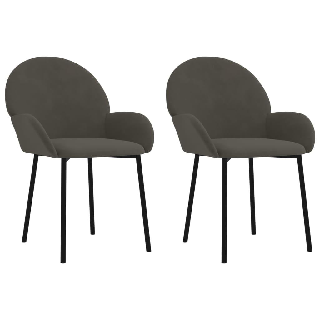 Dining Chairs 2 pcs Dark Gray Velvet at Set Shop and Smile