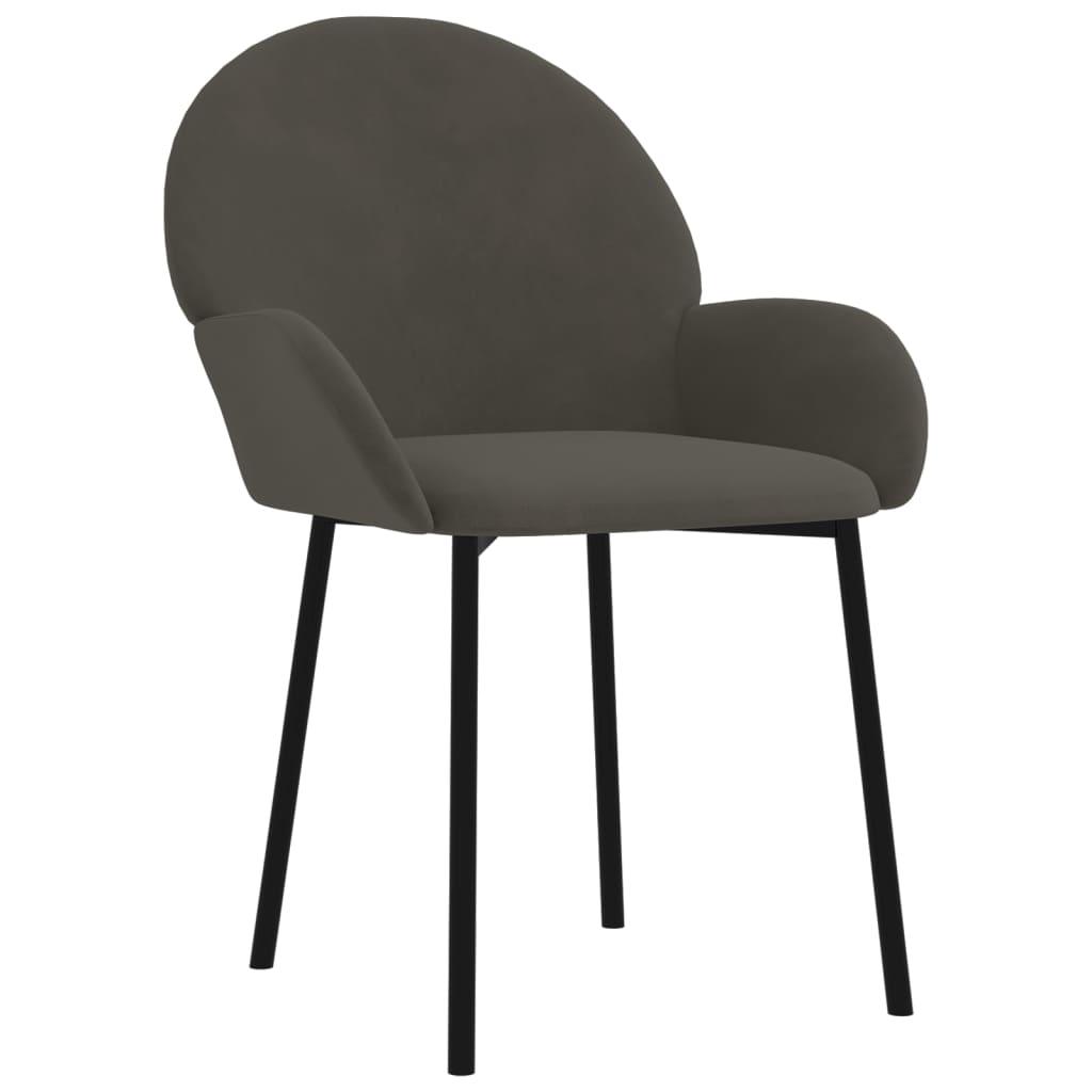Dining Chairs 2 pcs Dark Gray Velvet at Set Shop and Smile