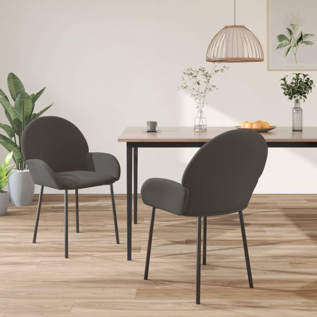 Dining Chairs 2 pcs Dark Gray Velvet at Set Shop and Smile
