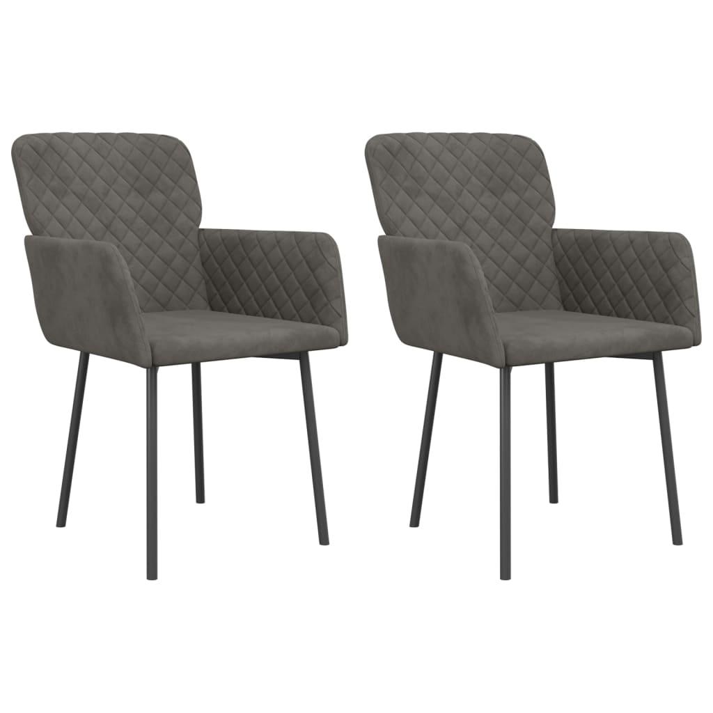 Dining Chairs 2 pcs Dark Gray Velvet at Set Shop and Smile
