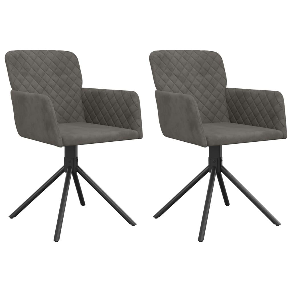Swivel Dining Chairs 2 pcs Dark Gray Velvet at Set Shop and Smile