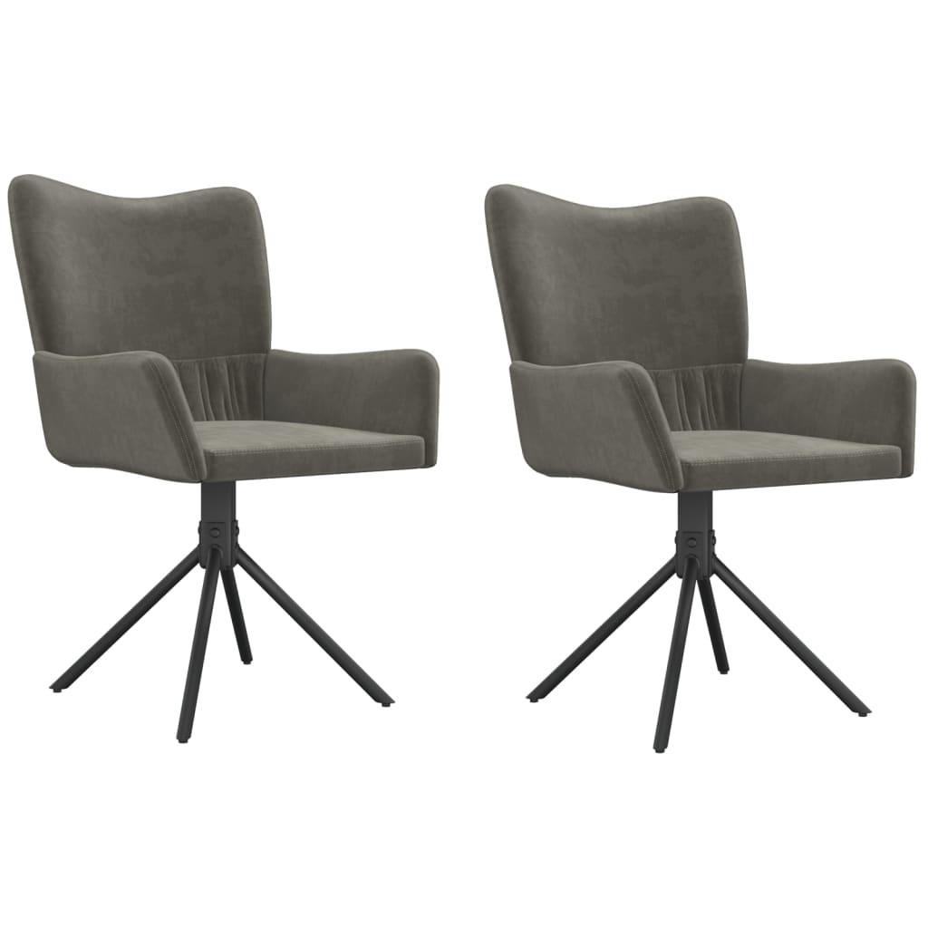 Swivel Dining Chairs 2 pcs Dark Gray Velvet at Set Shop and Smile