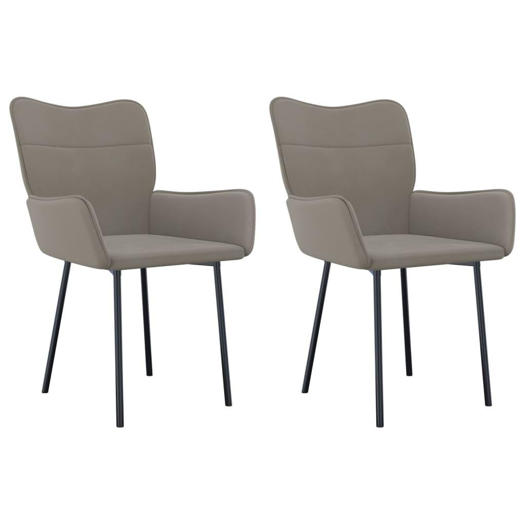 Dining Chairs 2 pcs Light Gray Velvet at Set Shop and Smile