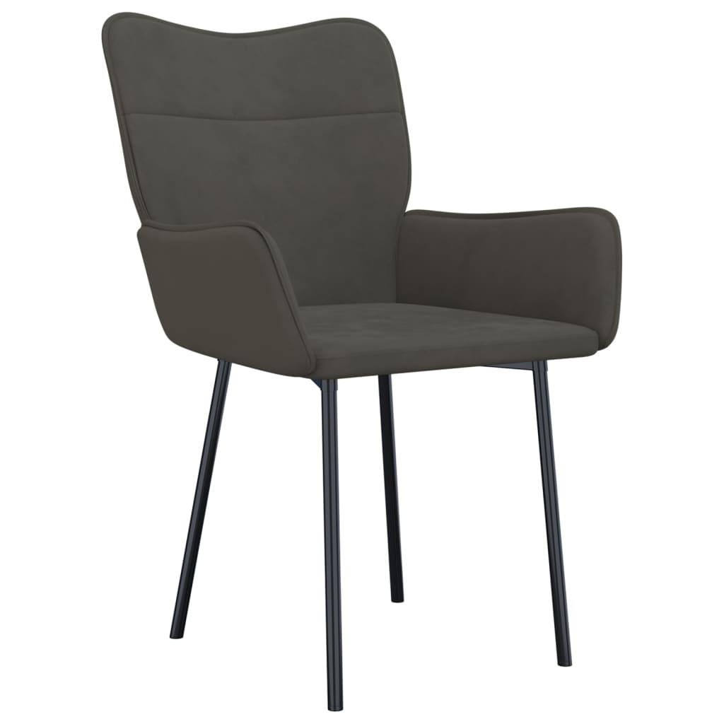 Dining Chairs 2 pcs Dark Gray Velvet at Set Shop and Smile