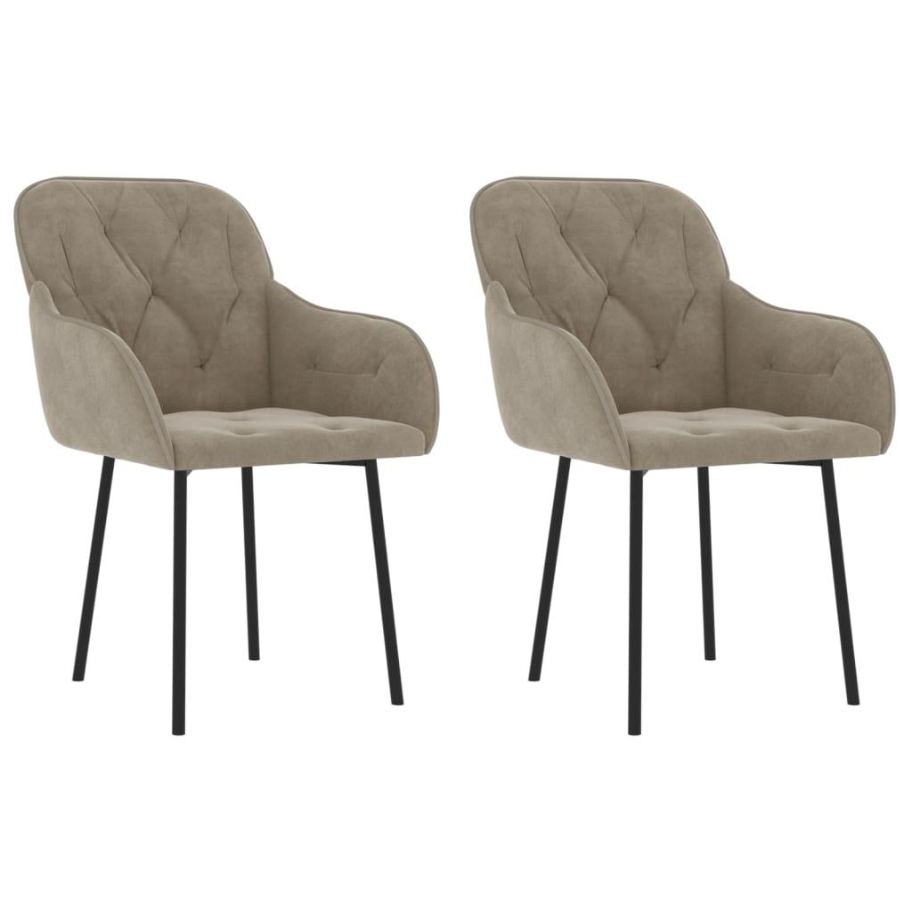 Dining Chairs 2 pcs Light Gray Velvet at Set Shop and Smile