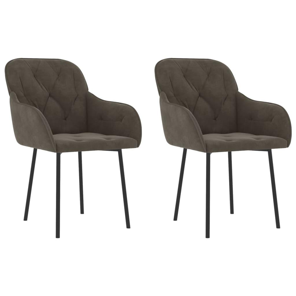 Dining Chairs 2 pcs Dark Gray Velvet at Set Shop and Smile