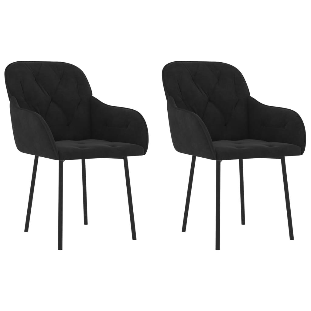 Dining Chairs 2 pcs Black Velvet at Set Shop and Smile