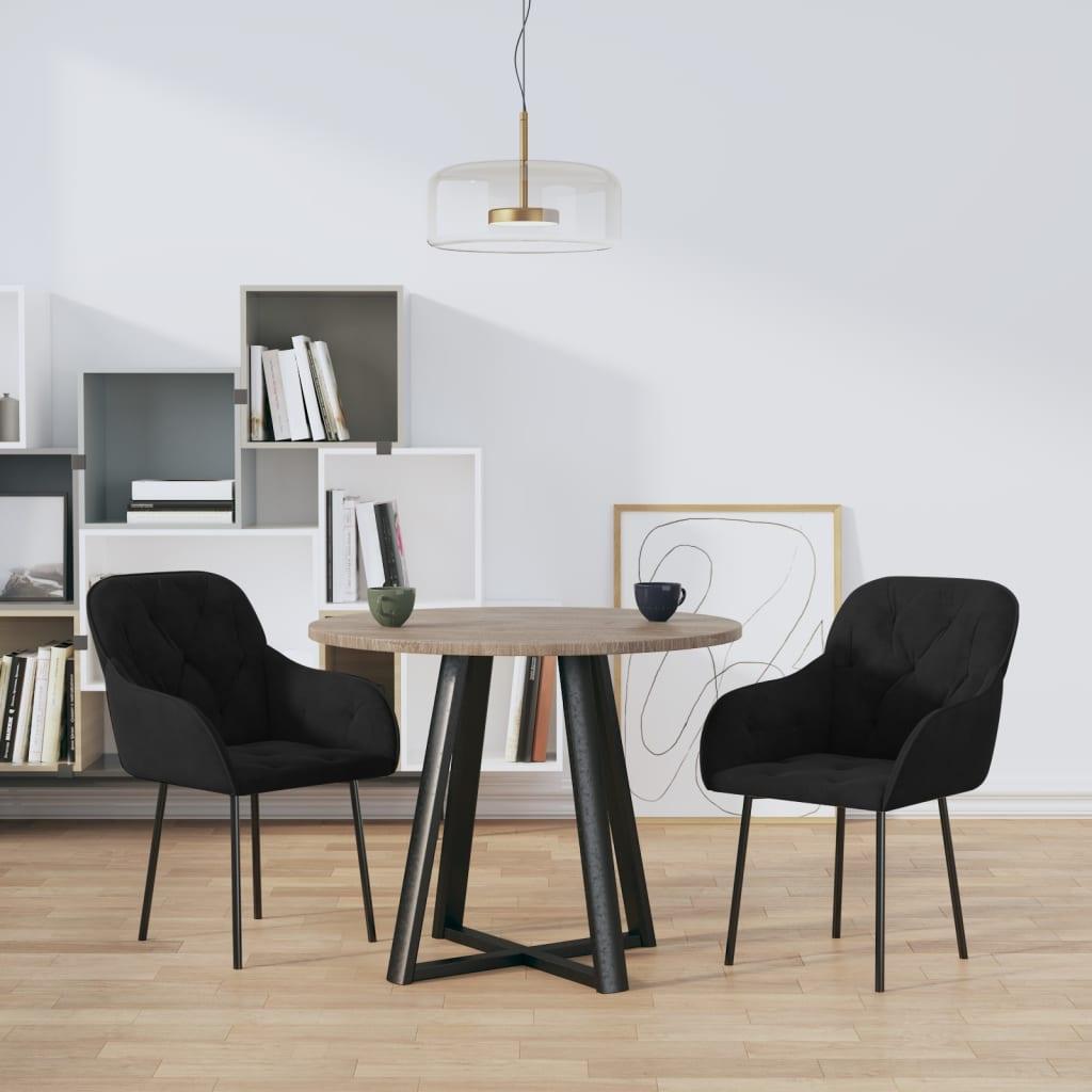 Dining Chairs 2 pcs Black Velvet at Set Shop and Smile