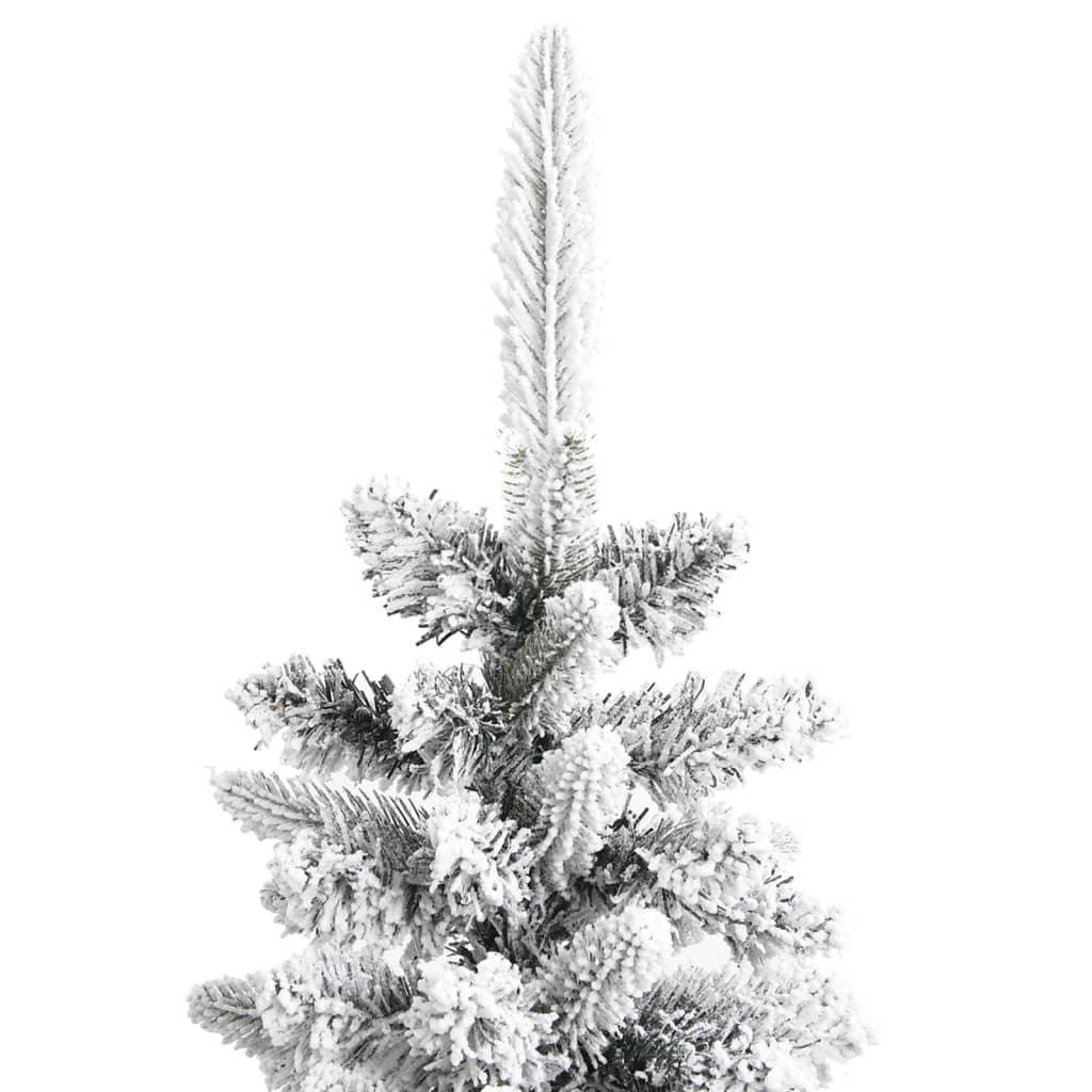 Artificial Slim Christmas Tree with Flocked Snow 5 ft PVC&PE at Set Shop and Smile