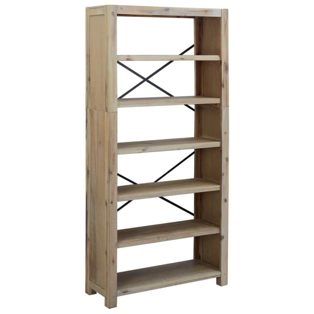 6-Tier Bookcase 31.5"x11.8"x66.9" Solid Wood Acacia at Set Shop and Smile