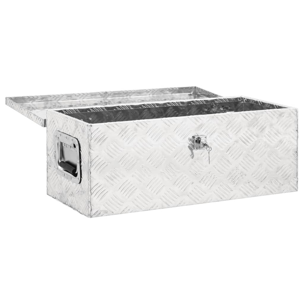 Storage Box Silver 27.6"x12.2"x10.6" Aluminum at Set Shop and Smile