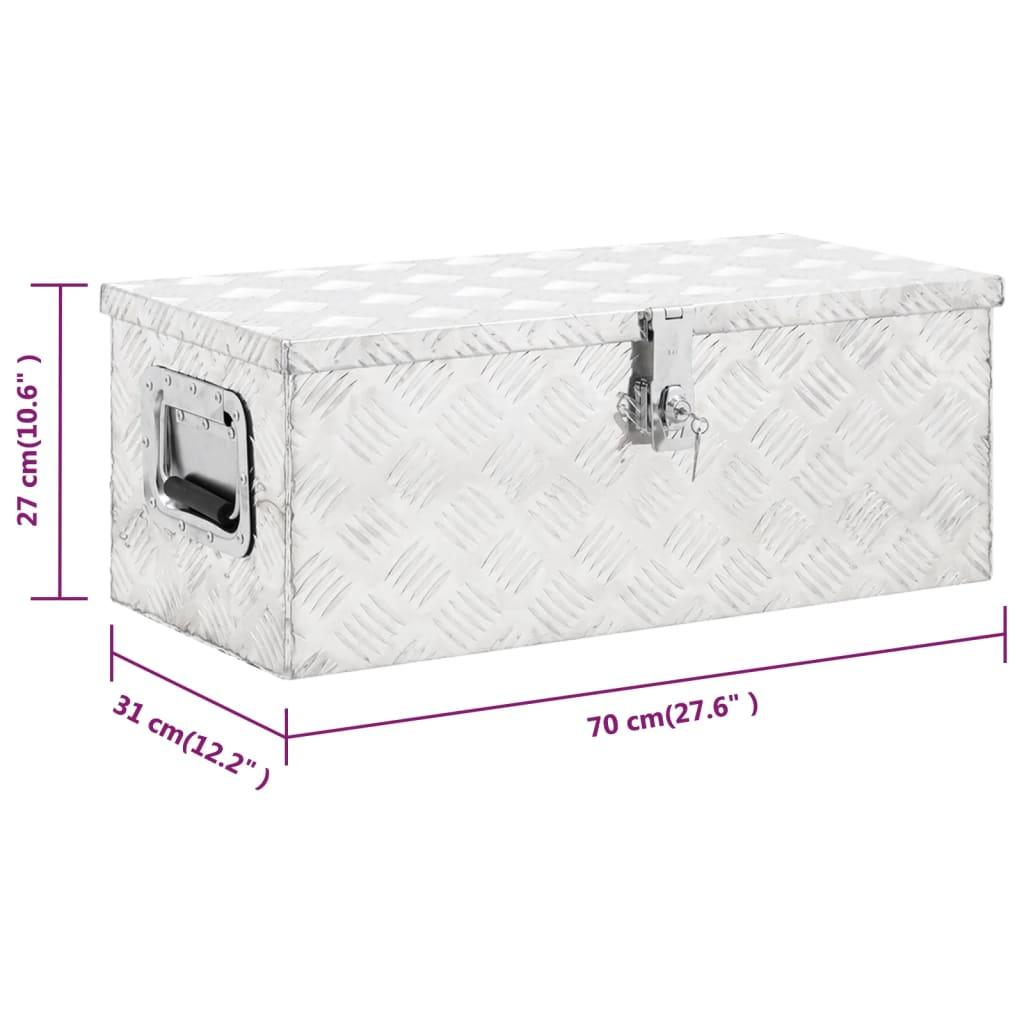 Storage Box Silver 27.6"x12.2"x10.6" Aluminum at Set Shop and Smile