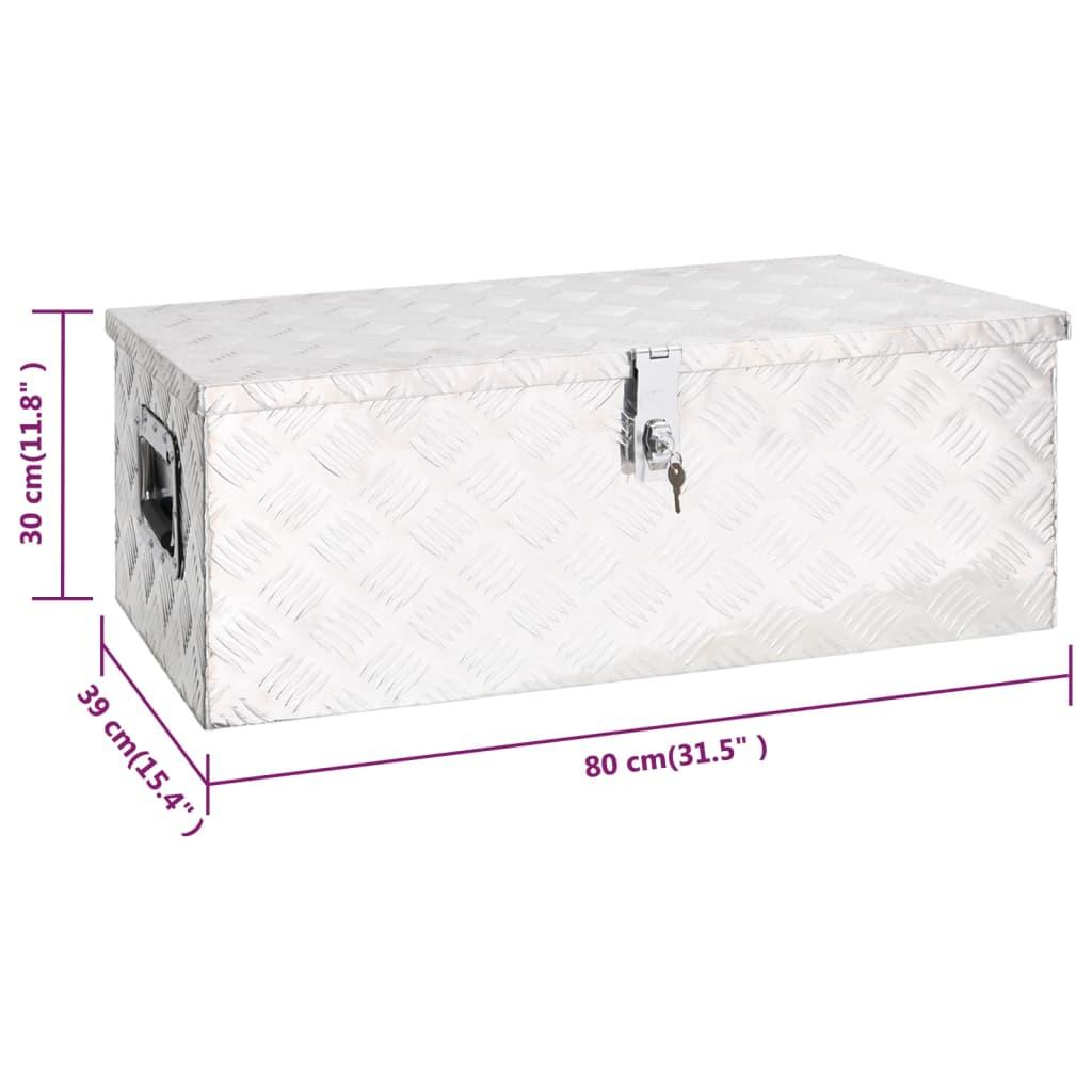 Storage Box Silver 31.5"x15.4"x11.8" Aluminum at Set Shop and Smile