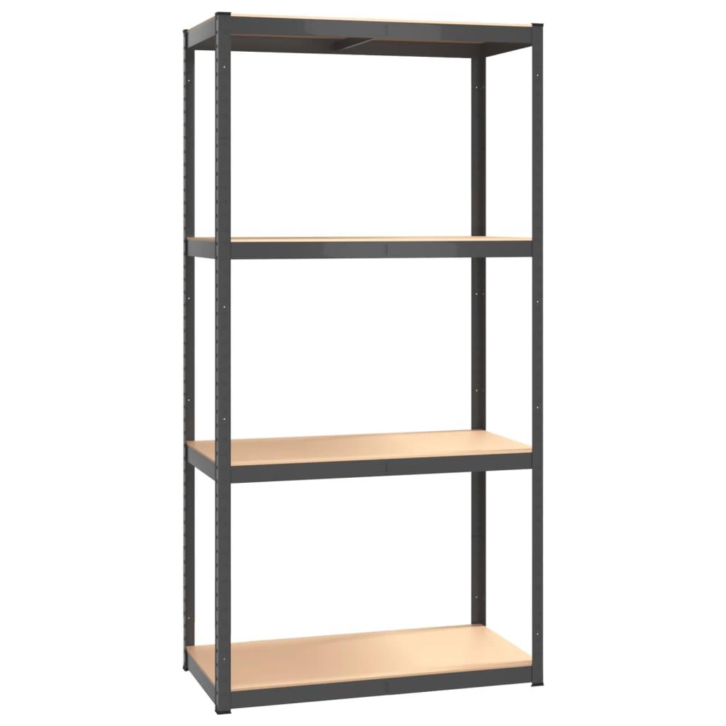 4-Layer Storage Shelf Anthracite Steel&Engineered Wood at Set Shop and Smile