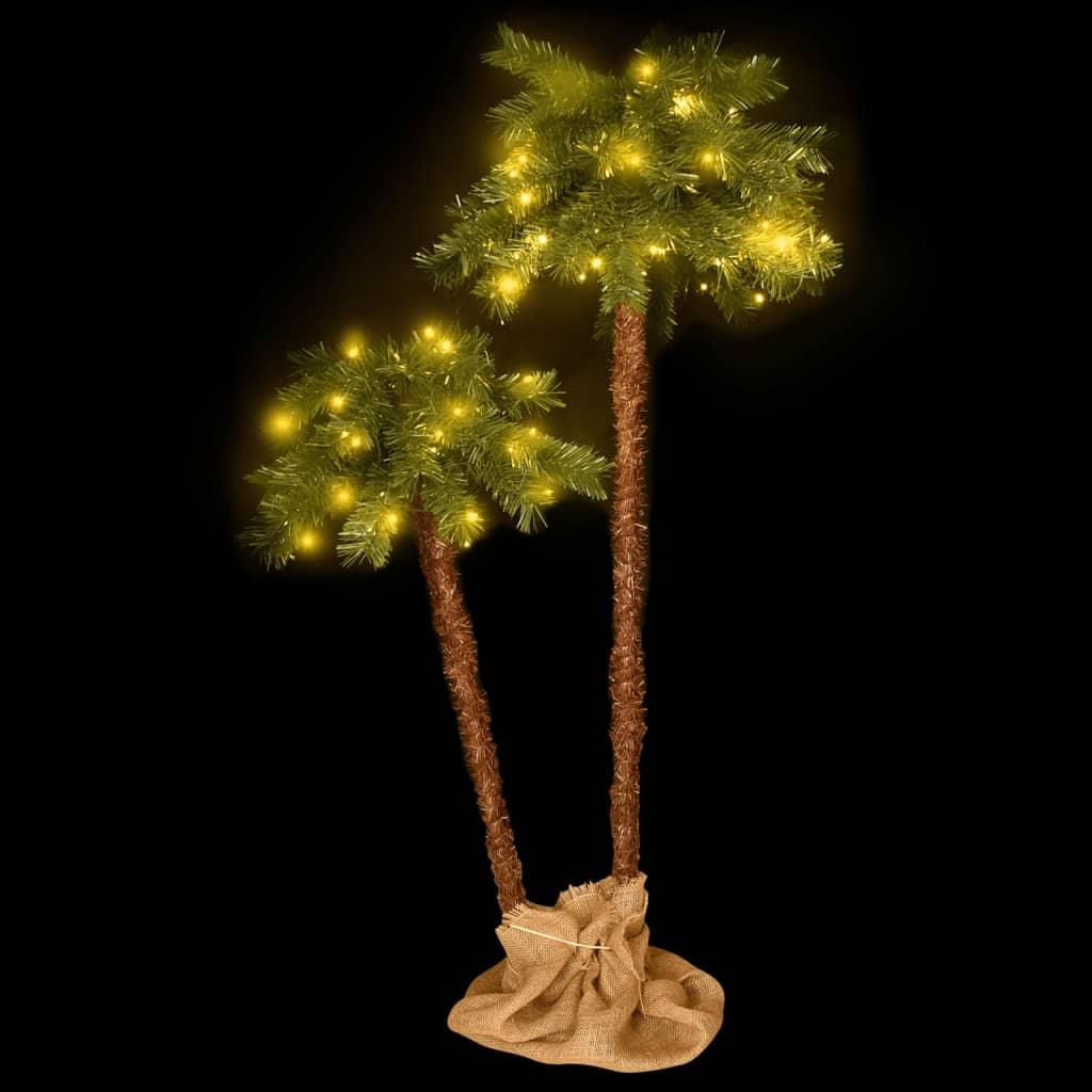 Artificial Double Palm Tree with LEDs 35.4"&59.1" at Set Shop and Smile