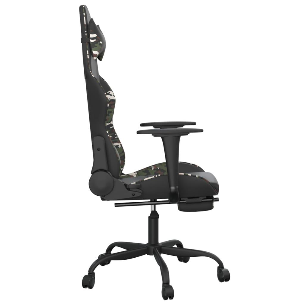 Massage Gaming Chair with Footrest Black&Camouflage Faux Leather at Set Shop and Smile